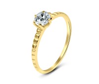 Gold Plated CZ Silver Rings NSR-2842-GP